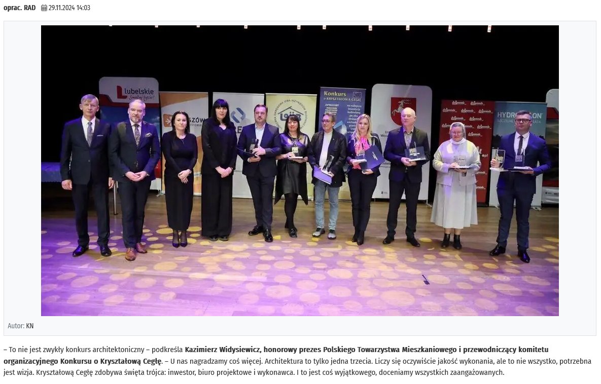 Dziennik Wschodni - O Kryształową Cegłę: kto został w tym roku nagrodzony?