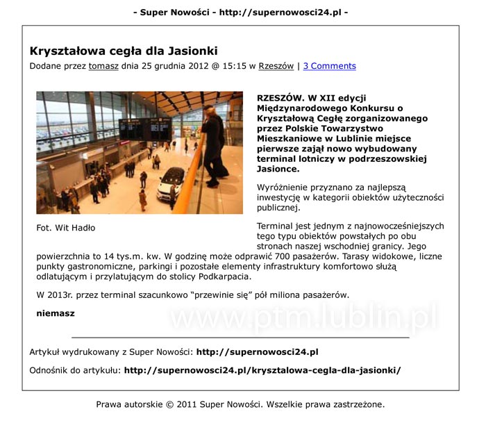 Kryształowa Cegła dla Jasionkli