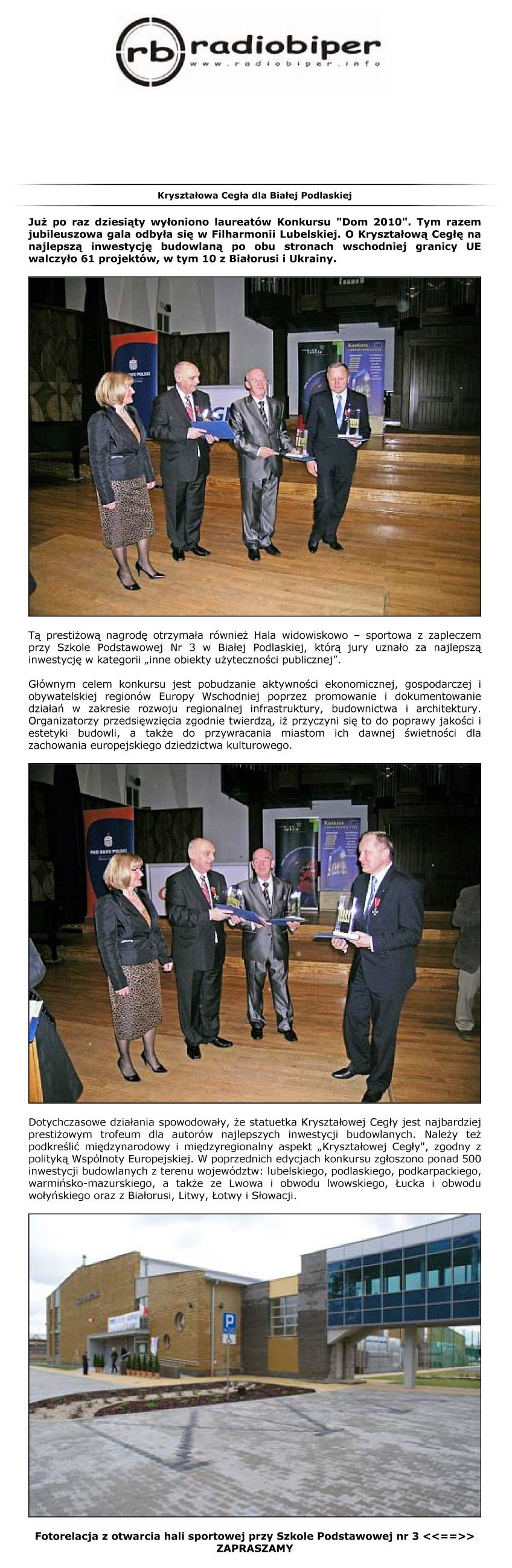 Kryształowa Cegła dla Białej Podlaskiej