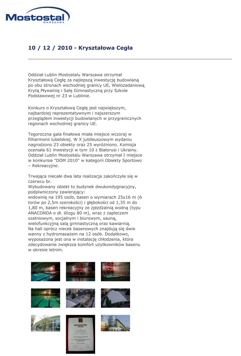 10 / 12 / 2010 - Kryształowa Cegła