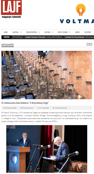 Lublin: gala XX Jubileuszowej edycji Konkursu „O Kryształową Cegłę”